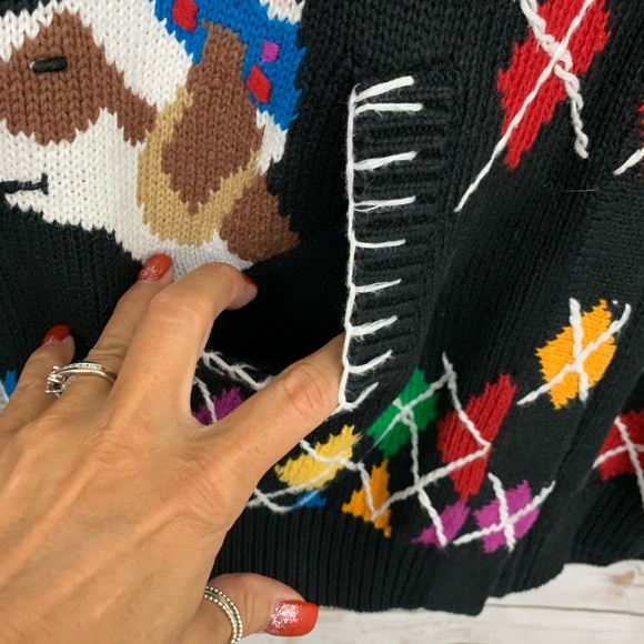 Vintage Chunky Dog Novelty Print Cardigan Sweater - Picture 6 of 8